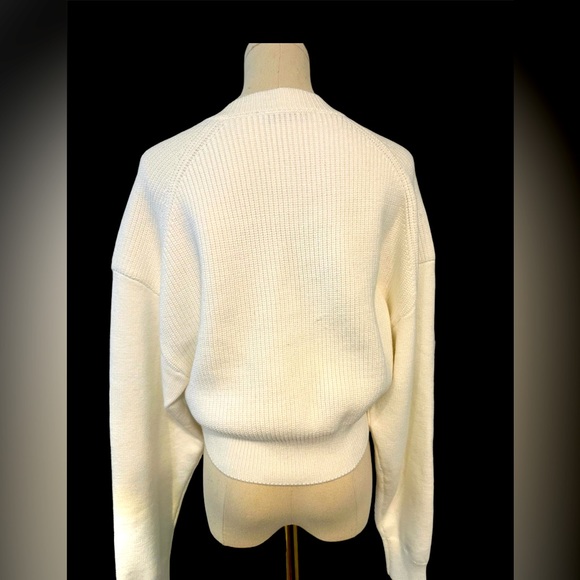 ZARA NEW WOMAN SS24 WHITE KNIT CROPPED SWEATER - Picture 2 of 5
